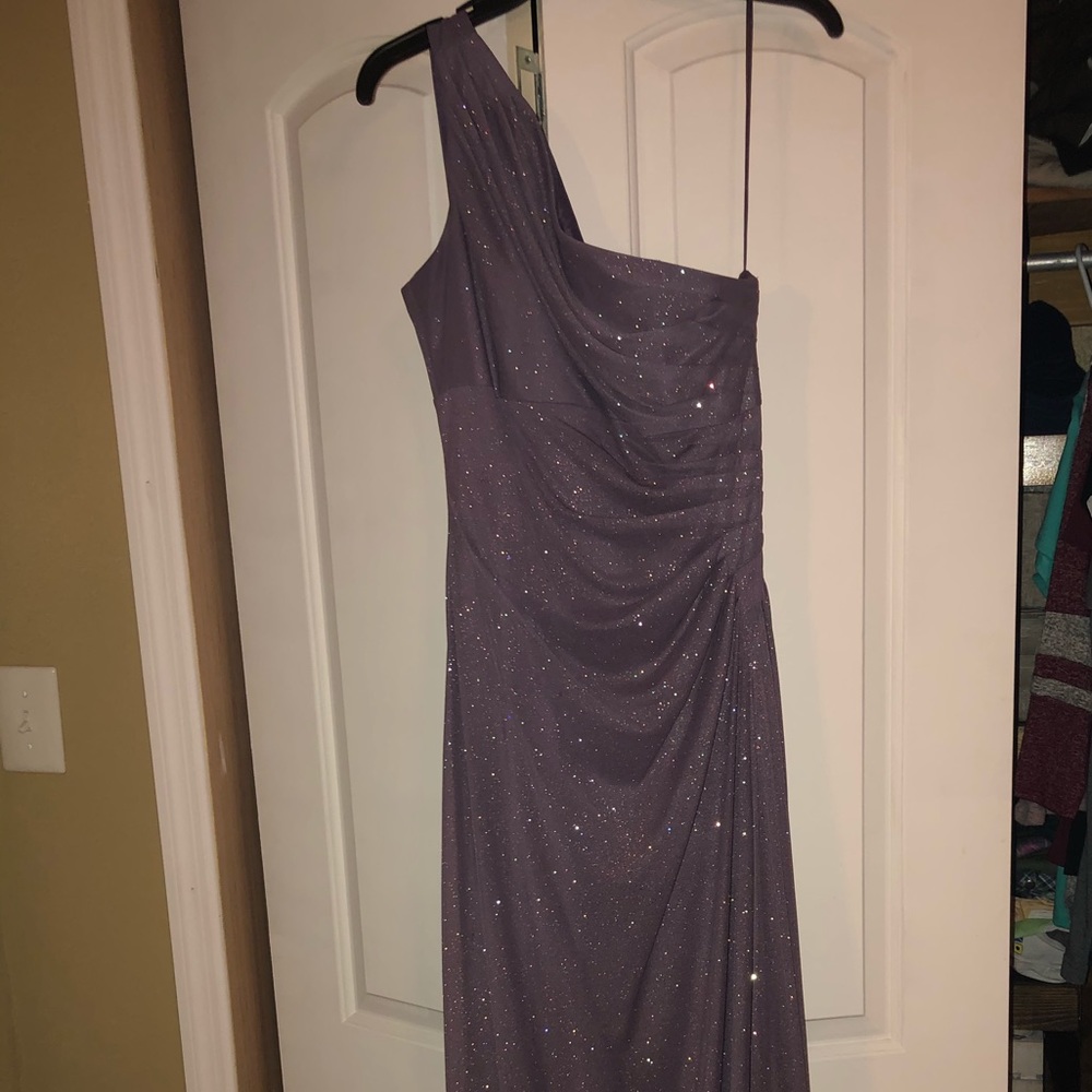 Long Purple Glittery Formal Dress